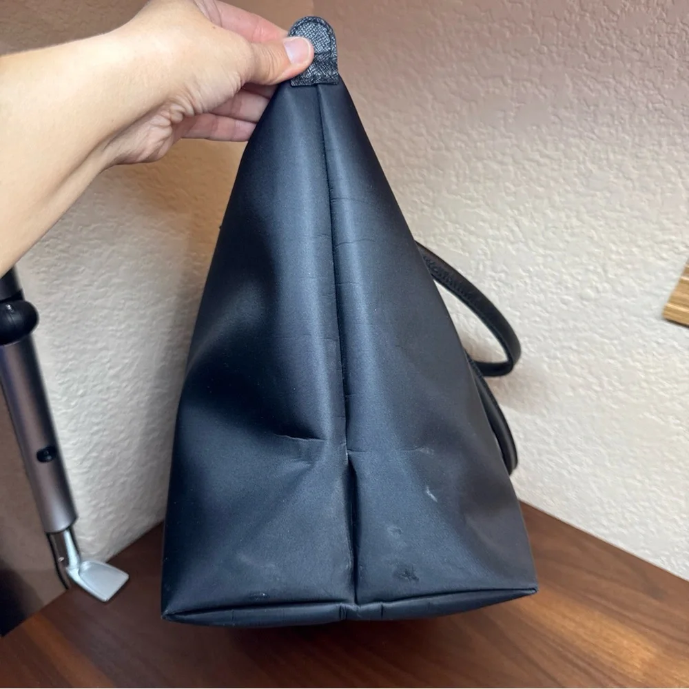 LONGCHAMP Paris Boho Large Tote Handbag In Black Color Made In France - Picture 9 of 16
